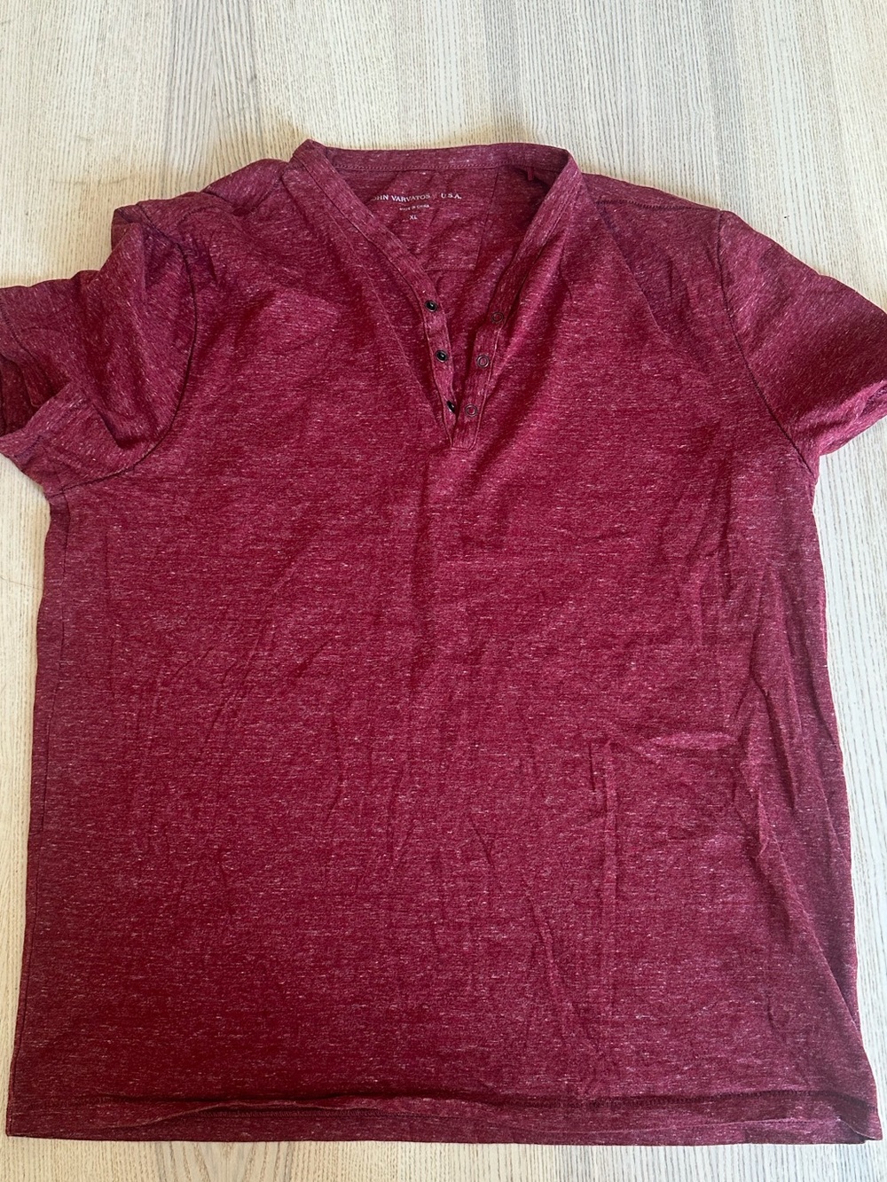 John Varvatos Henley Short Sleeve Shirt - red